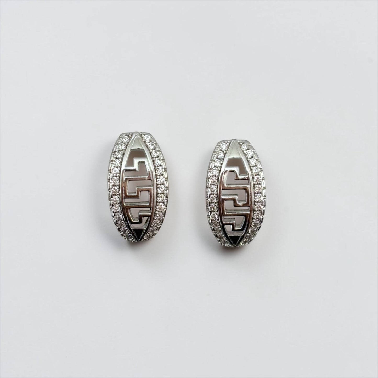 Silver Small Zircon Hoop Earring