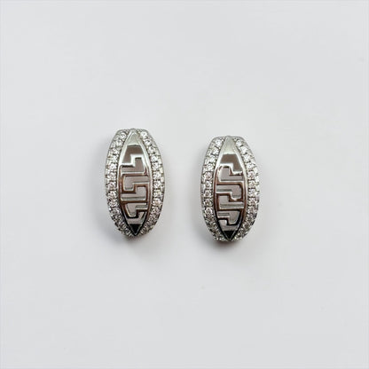 Silver Small Zircon Hoop Earring
