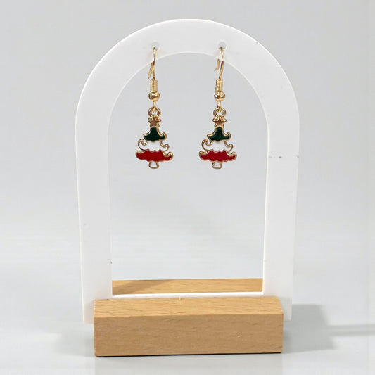 Colorful Christmas Tress Earring