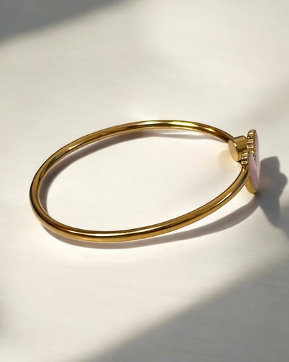 Small Heart Stainless Heel Cuff Bracelet