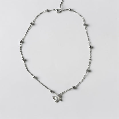Butterfly Silver Choker W/ Back Chain Tassel