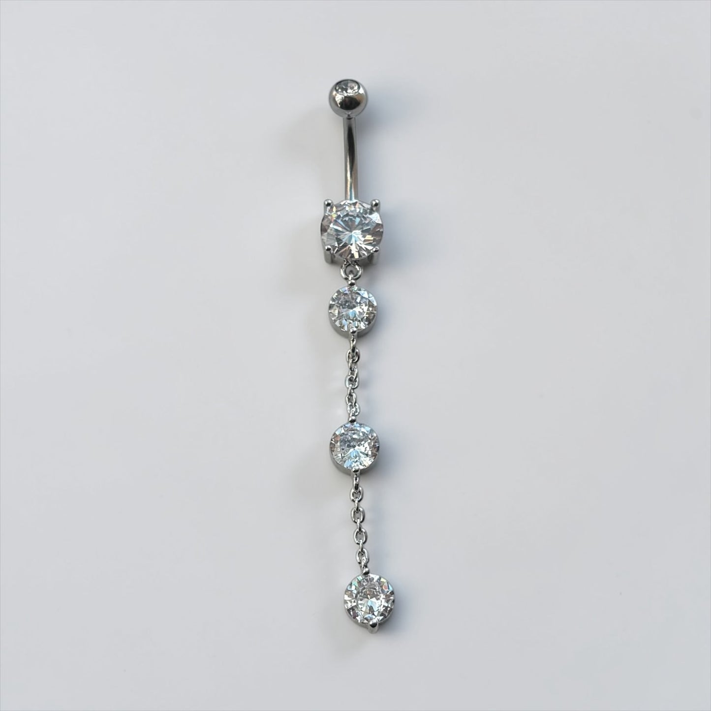 Triple Drop Crystal Belly Button Ring