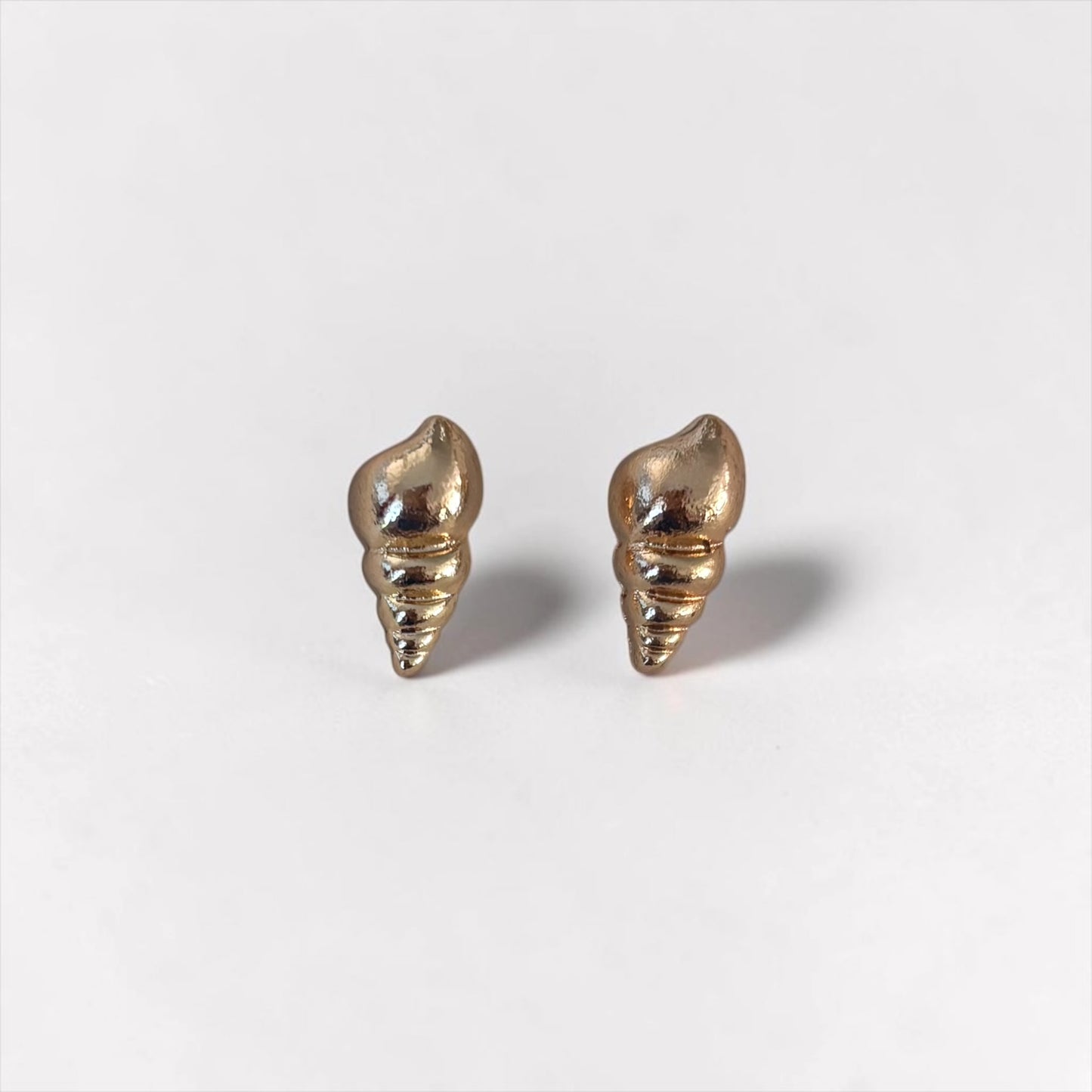 Mini Gold Conch Shell Stud Earrings