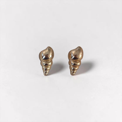 Mini Gold Conch Shell Stud Earrings