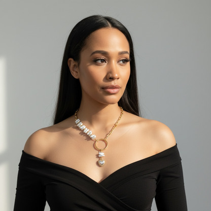 Gold Heart Shape Choker Necklace