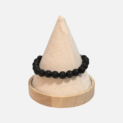 Pulsera de piedra ajustable con cuentas de 8 mm para hombre