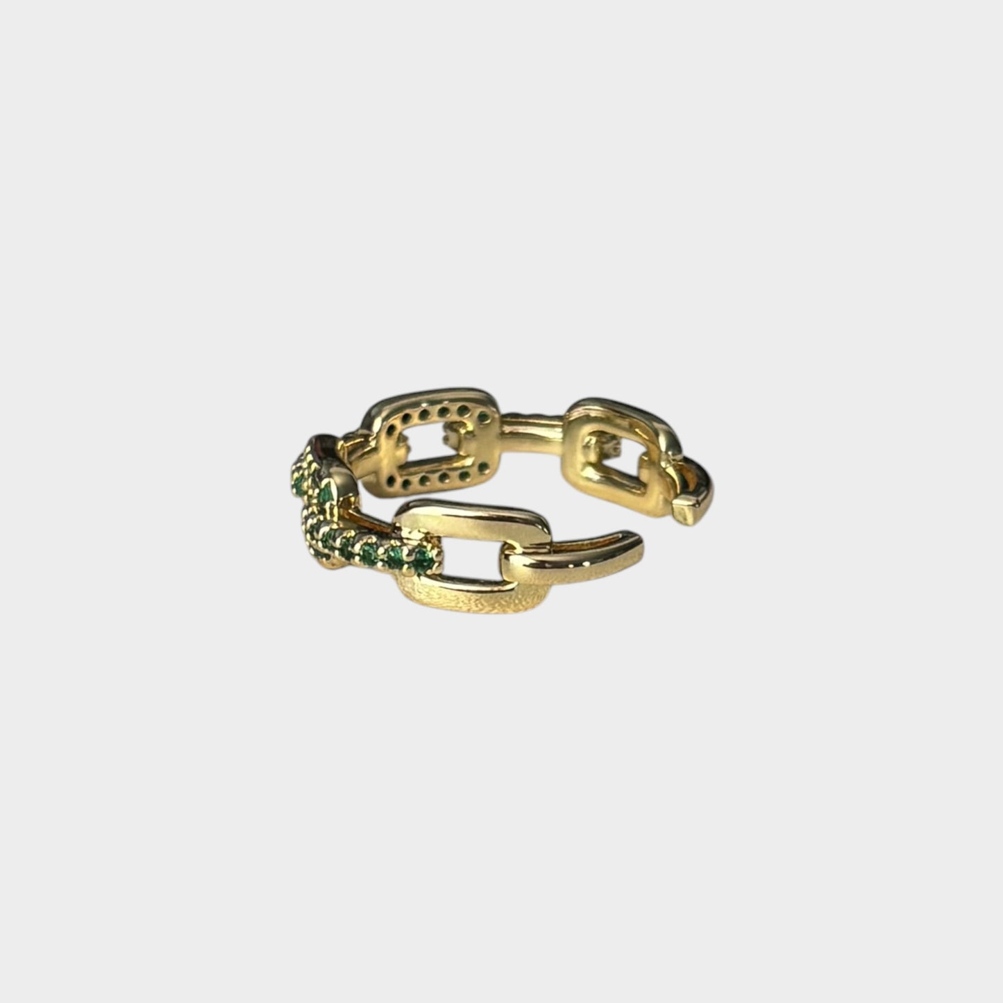 Emerald Green Adjustable Chain Ring