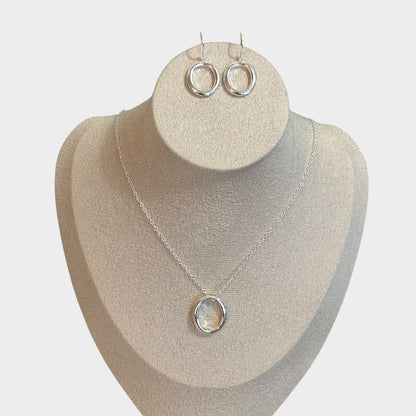 Original Silver Round Jewelry Set