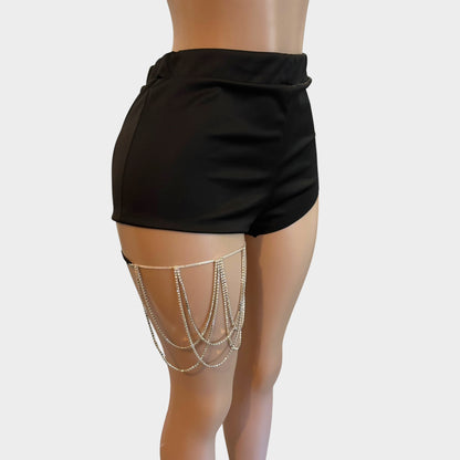 Crystal Rhinestone Thigh Silver Chain