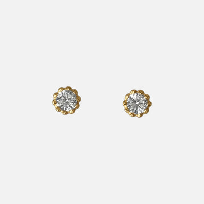 Crown Gold Stud Earrings