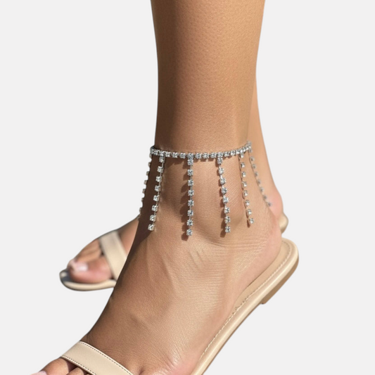 Long Tassel Rhinestone Ankle Bracelet