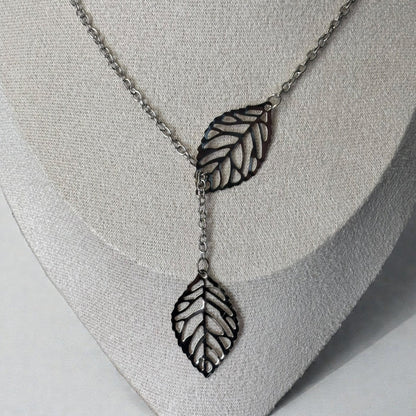 Maple Leaf Tree Y Shape Necklace