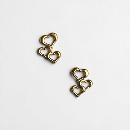 Triple Hearts Small Earrings