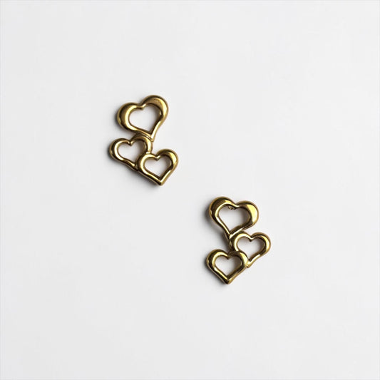 Triple Hearts Small Earrings