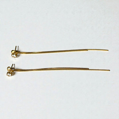 Long Stud Gold Dangle Earring