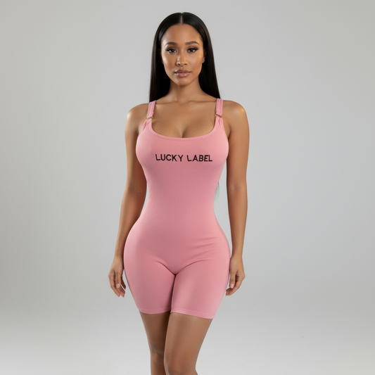 Sleeveless Pink Short Romper