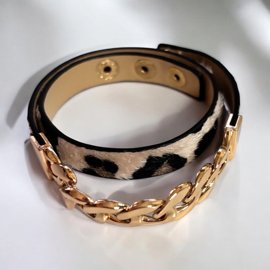 Leopard Print Double Surround Leather Bracelets