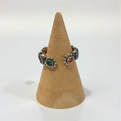 Anillo floral ajustable de colores