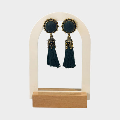 Vintage Women Velvet Green Earrings