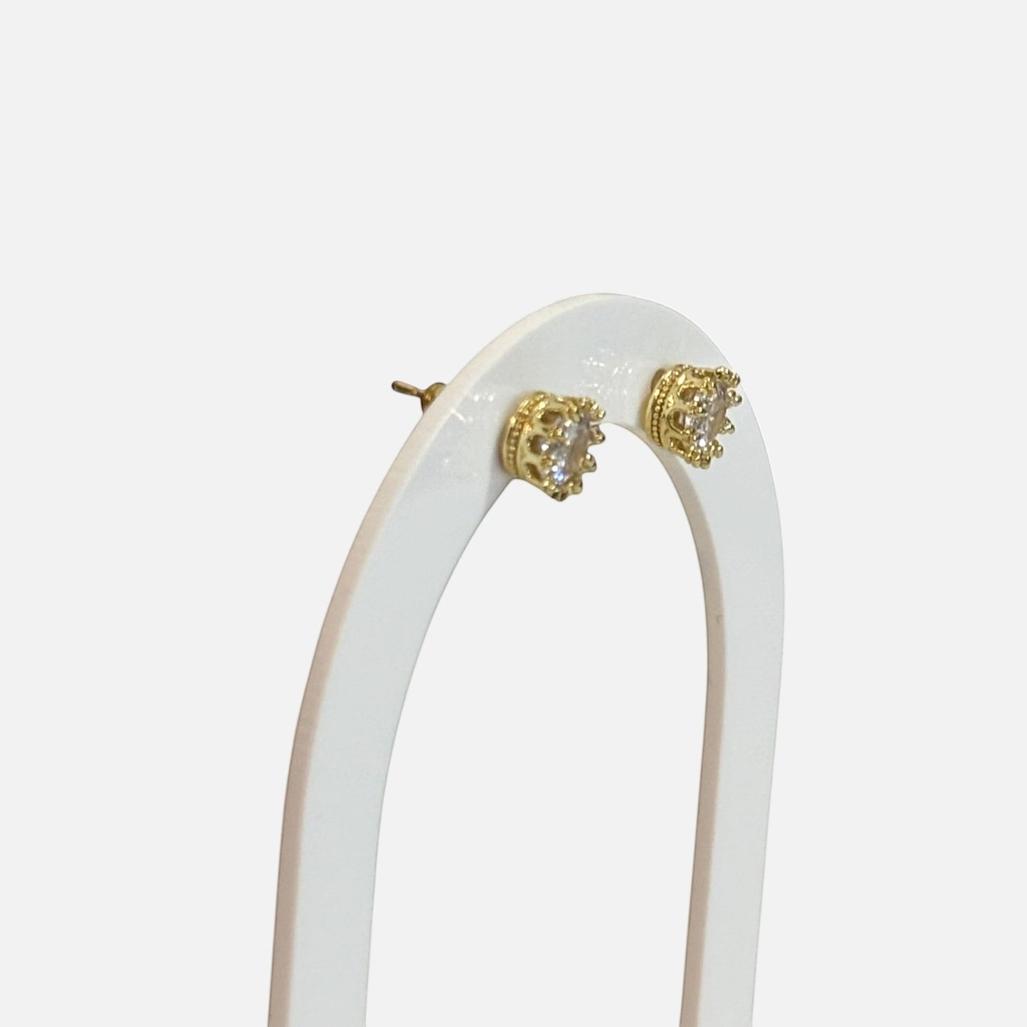 Crown Gold Stud Earrings