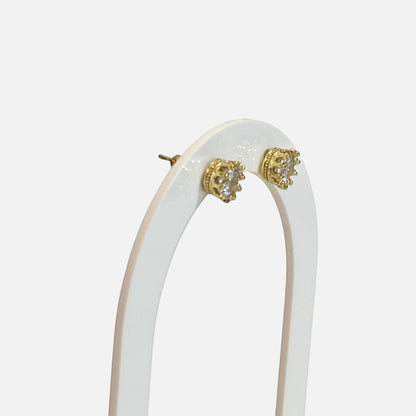 Crown Gold Stud Earrings