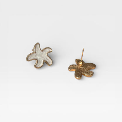 Small White Starfish Stud Earring
