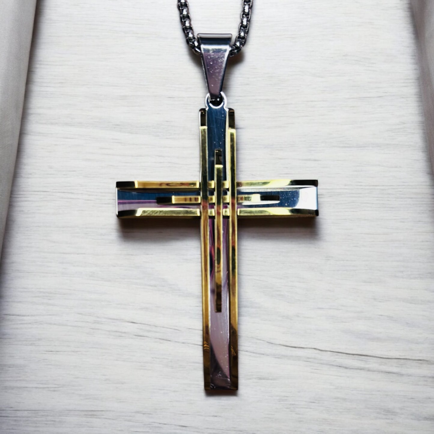 Men Stainless Steel Cross Pendant