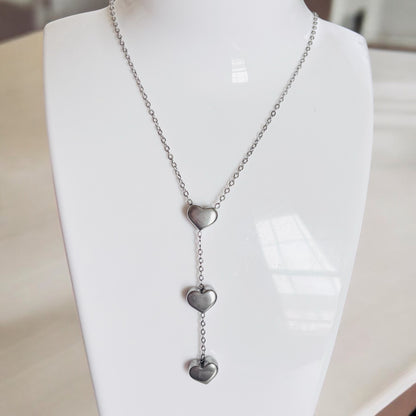 3 Heart Stainless Steel Necklace