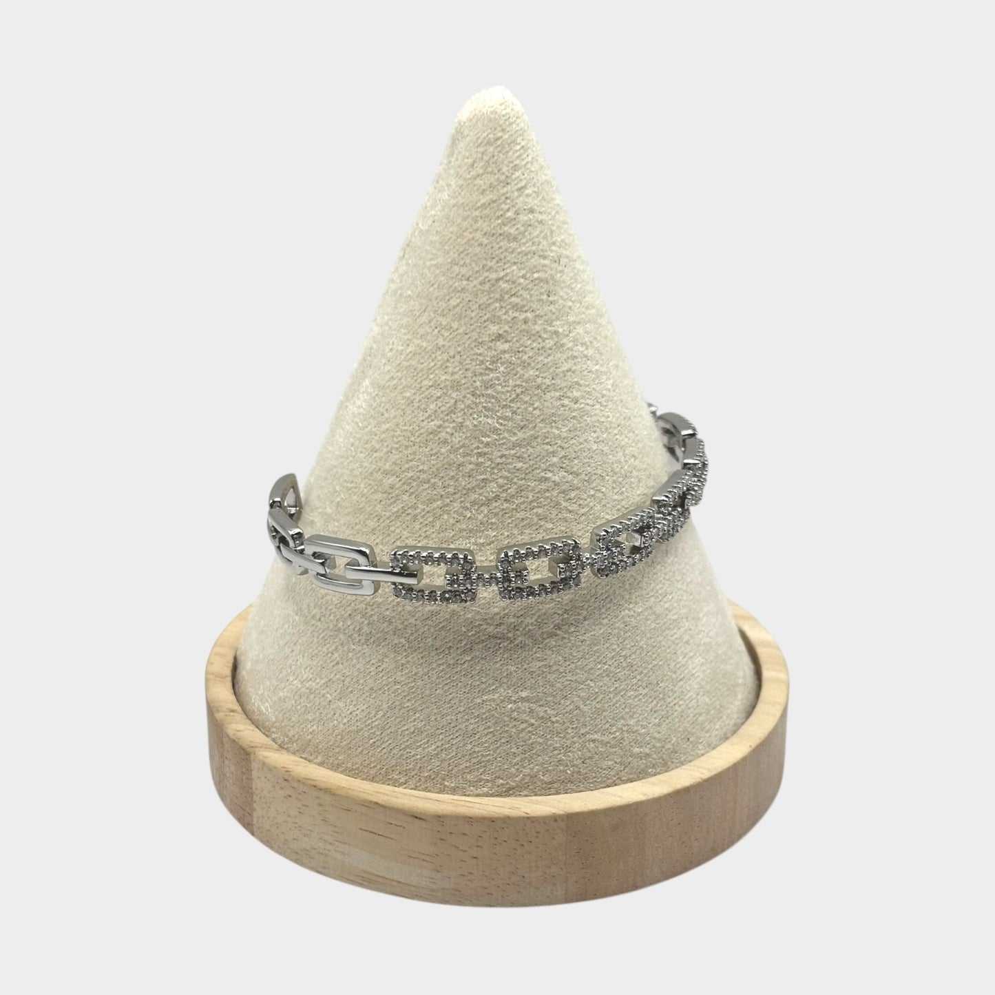 Pulsera abierta elegante ajustable con forma cuadrada geométrica