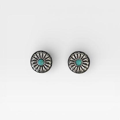 Boho Concho Turquoise Studs
