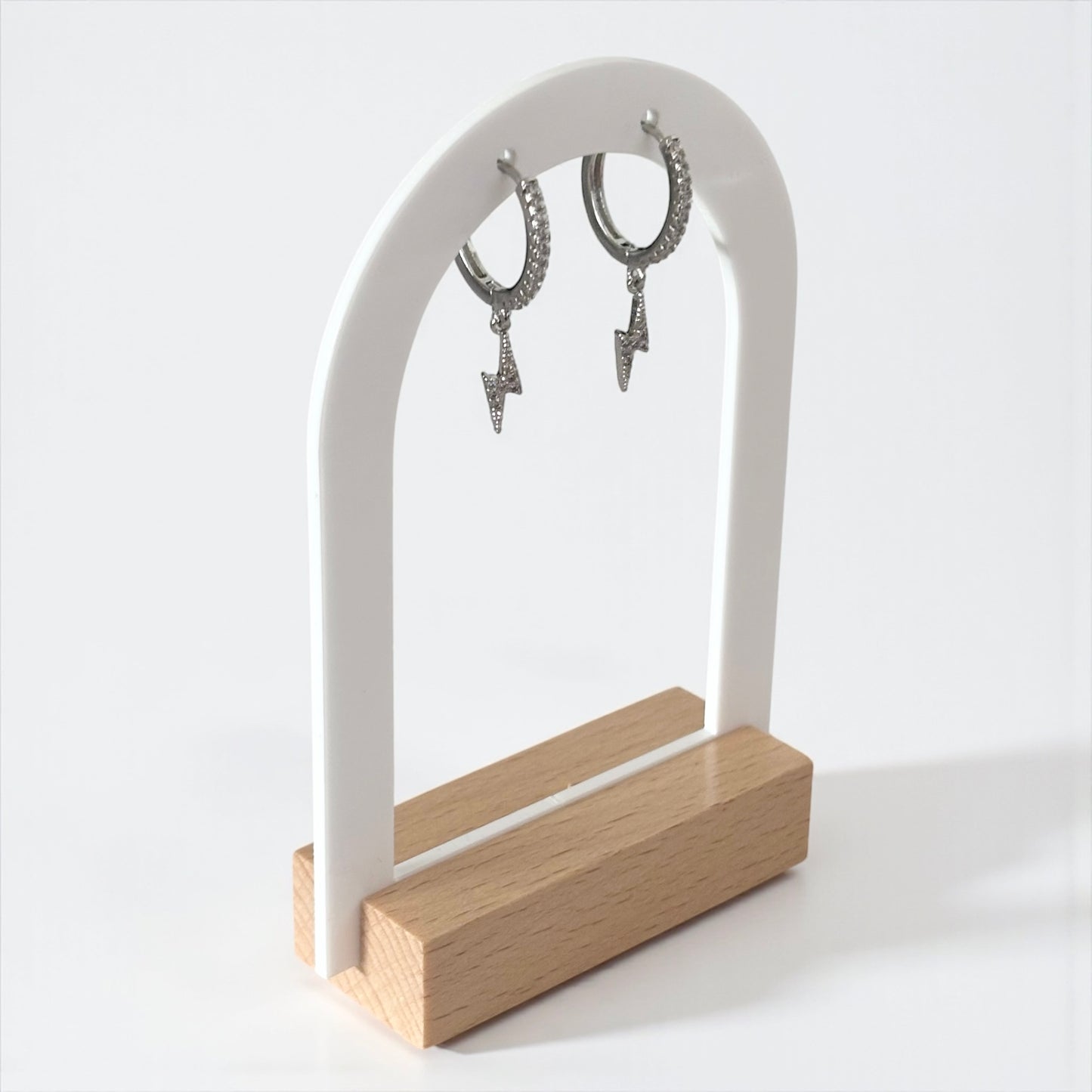 Crystal Simple Lightning Hoop Earrings