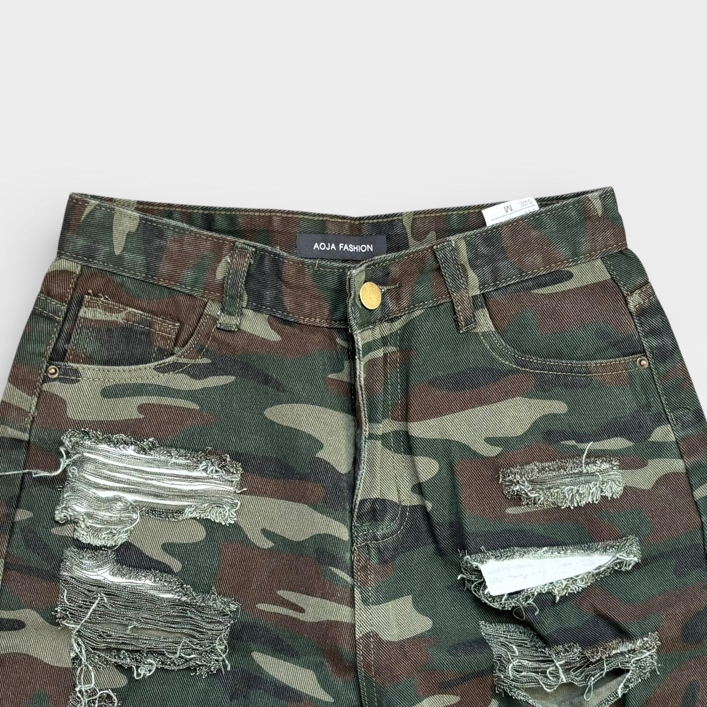 Pantalones cortos de camuflaje multicolor para mujer Broken Holes