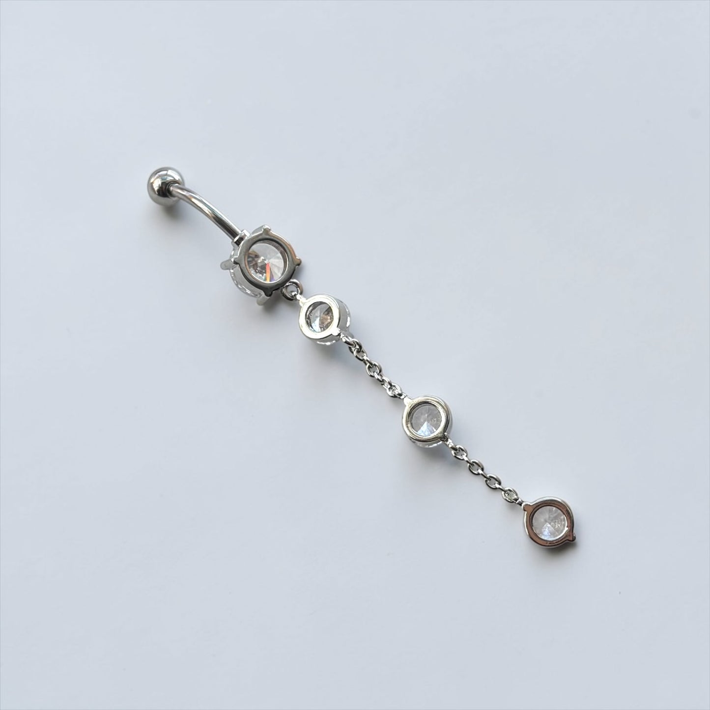 Triple Drop Crystal Belly Button Ring