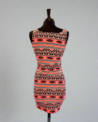 Sleeveless Women Aztec Pattern Short Dress