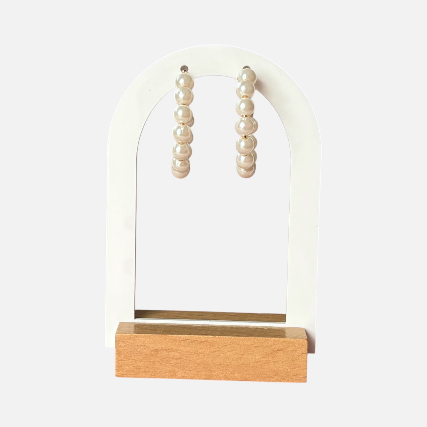 Medium Pearl Hoop Earrings