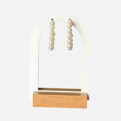 Medium Pearl Hoop Earrings