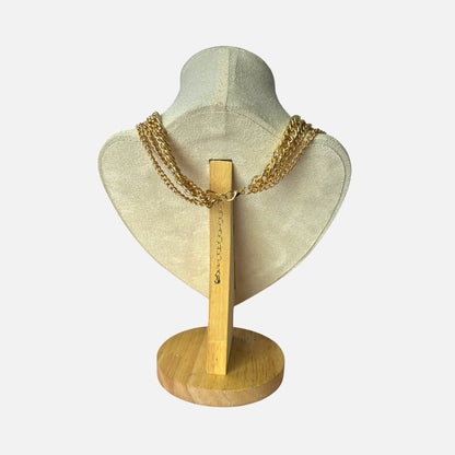 Golden Heart Layered Choker Necklace