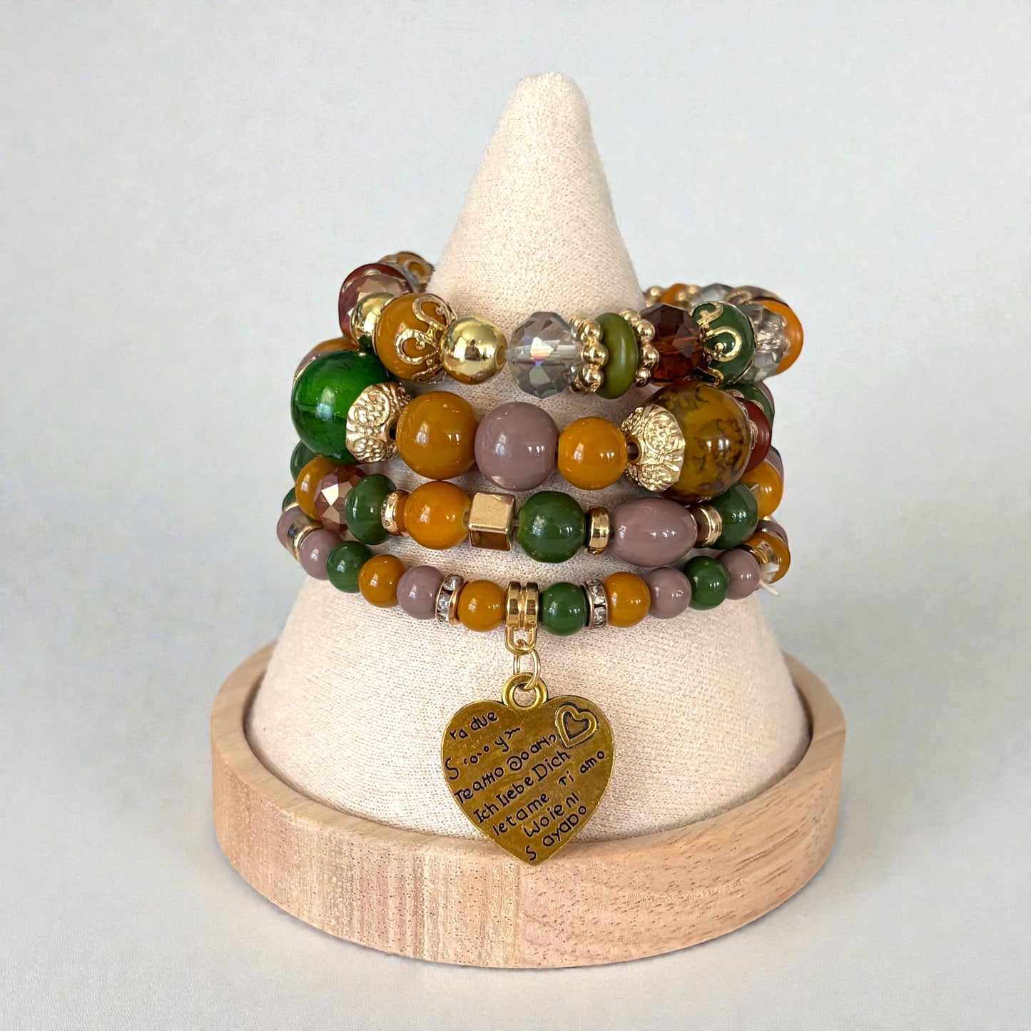 Crystal Beads 4 Piece Bracelet Set