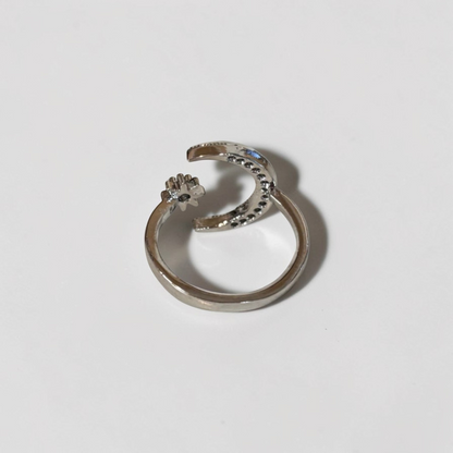 Moon Star Silver Adjustable Ring