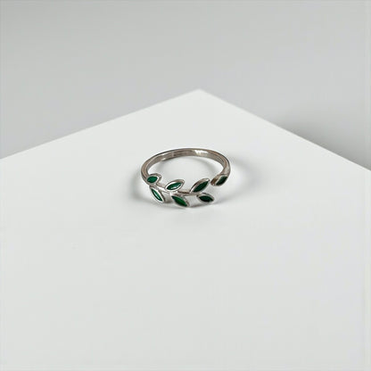 Adjustable Green Silver Toe Ring