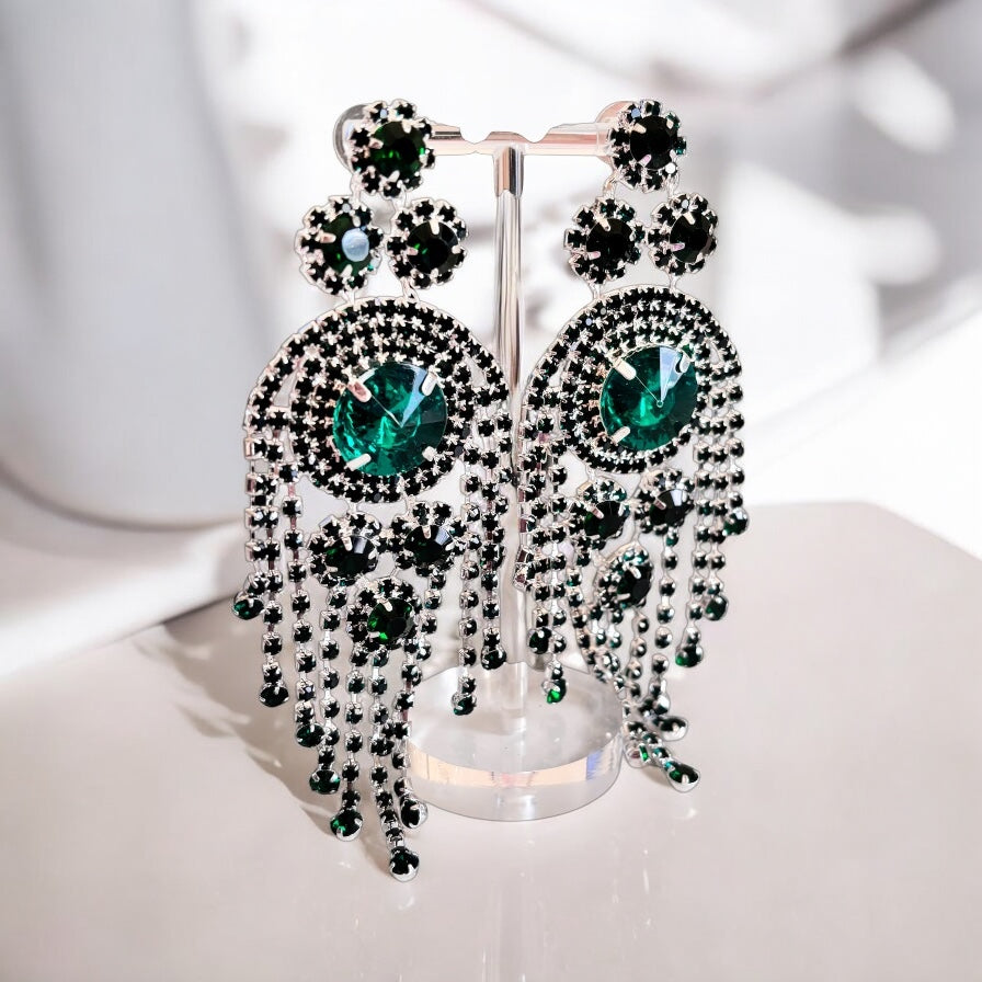 Big Crystal Tassel Elegant Earring