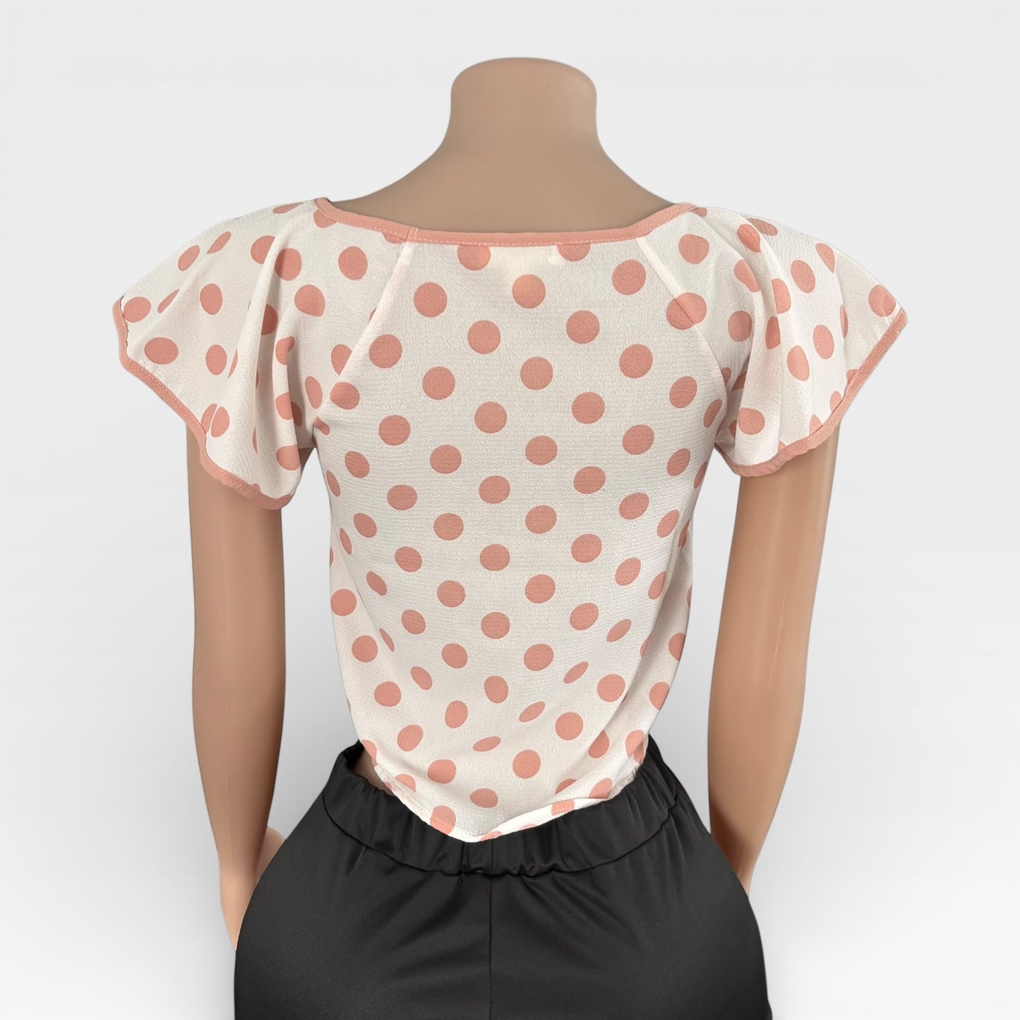 Blusa de lunares color melocotón marfil