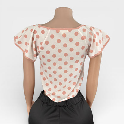 Blusa de lunares color melocotón marfil