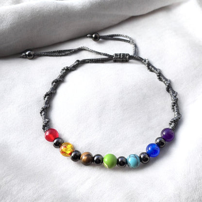 Chakra Beaded Handmade Multicolors Rope Braided Bracelet