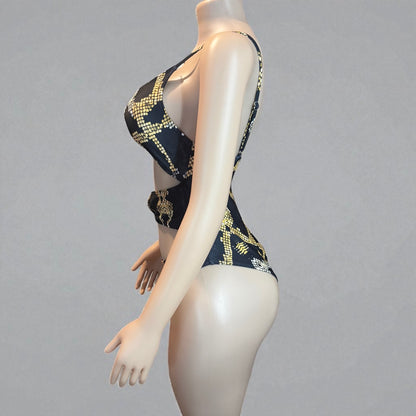 3 Rings Women One Piece Unique Swimsuit