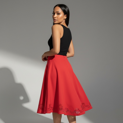 Falda informal de mujer con dobladillo alto y bajo