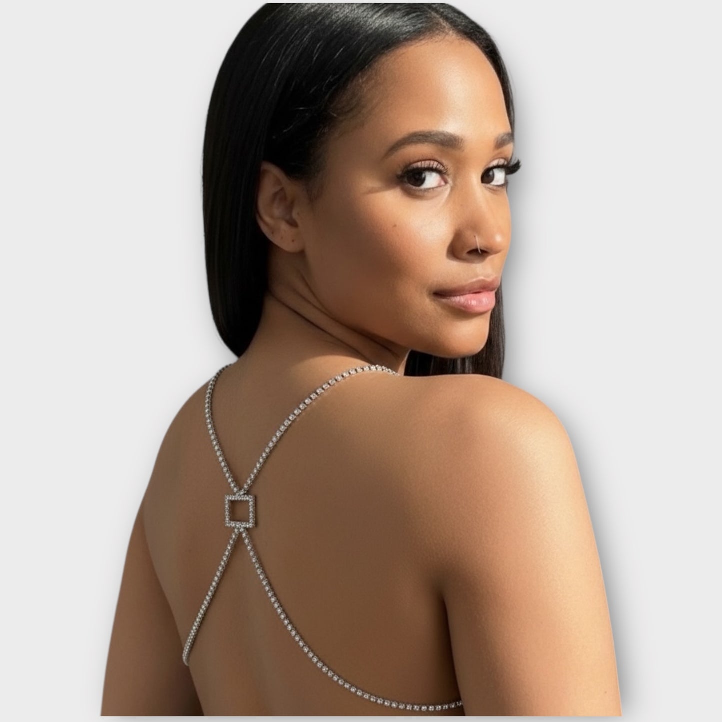 Elegant Crossover Crystal Back Body Chain