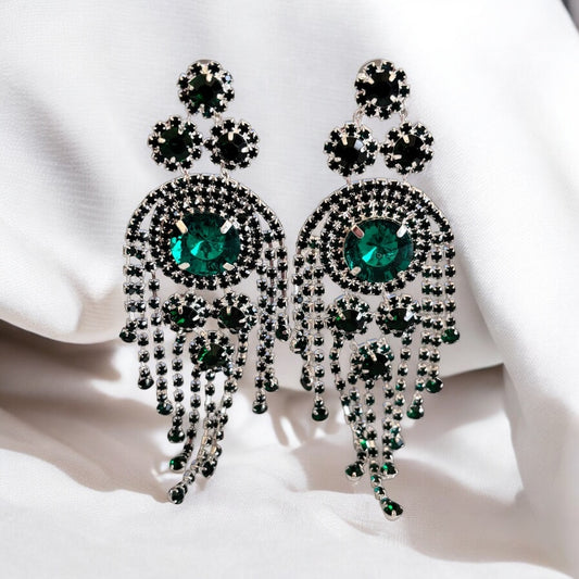 Big Crystal Tassel Elegant Earring