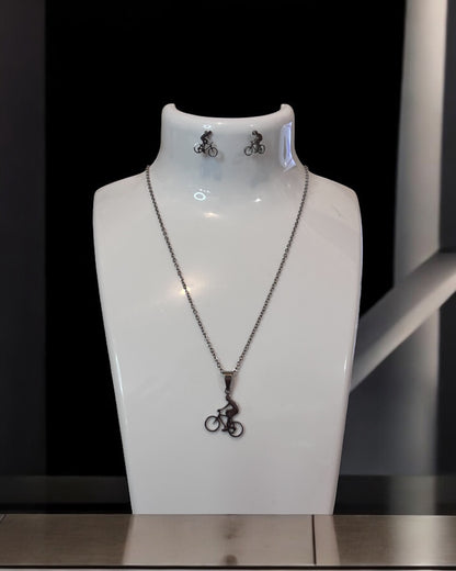 Classic Style Sports Bicycle Jewelry Set