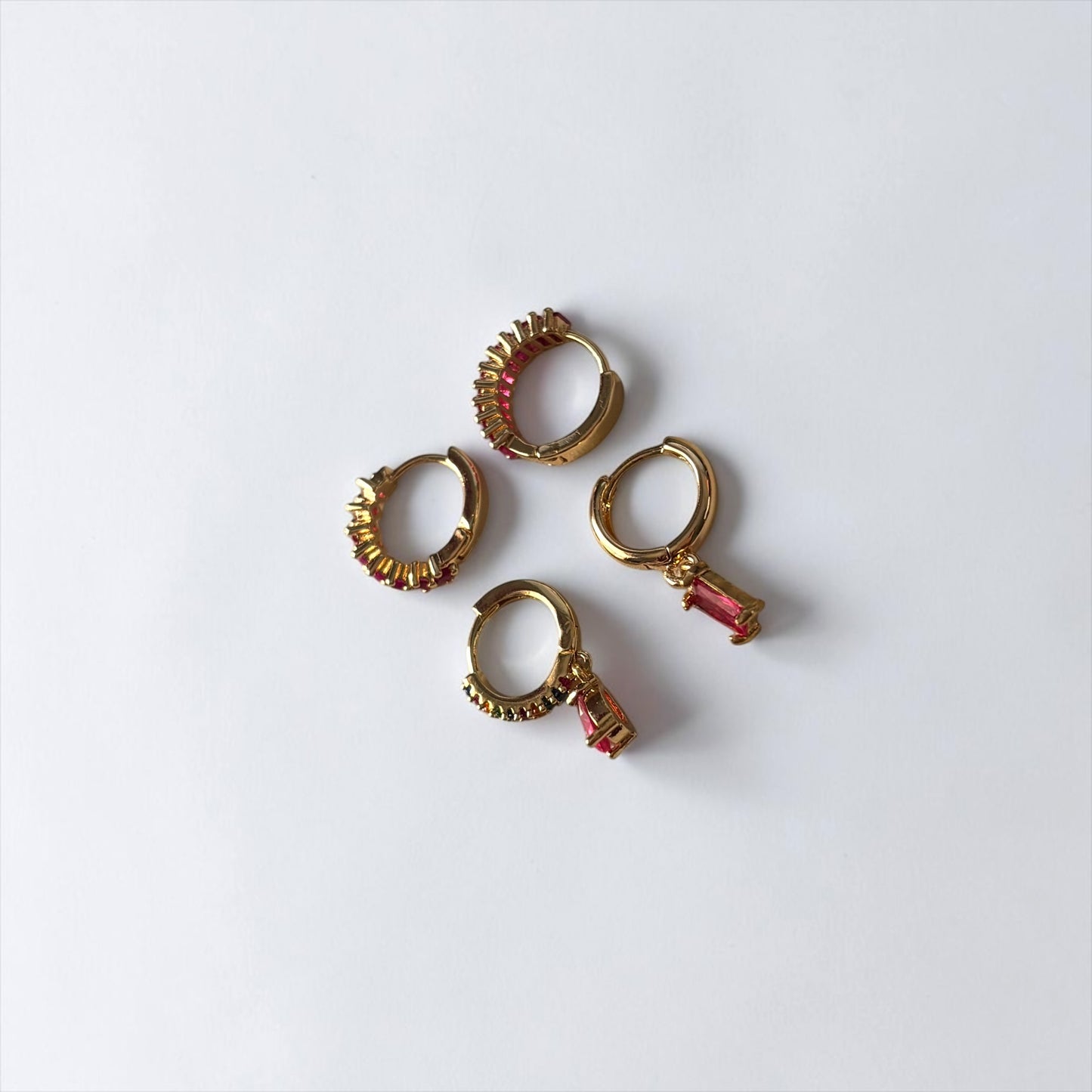 Pink Crystal Mix & Match Earring Set